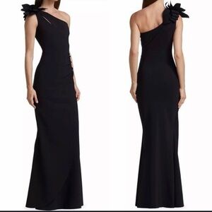 Chiara Boni Black One-Shoulder Gown